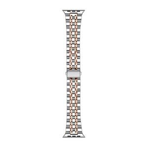 Posh Tech Rainey Two-Tone Stainless Steel Band for Apple Watch, Silver/Rose Gold